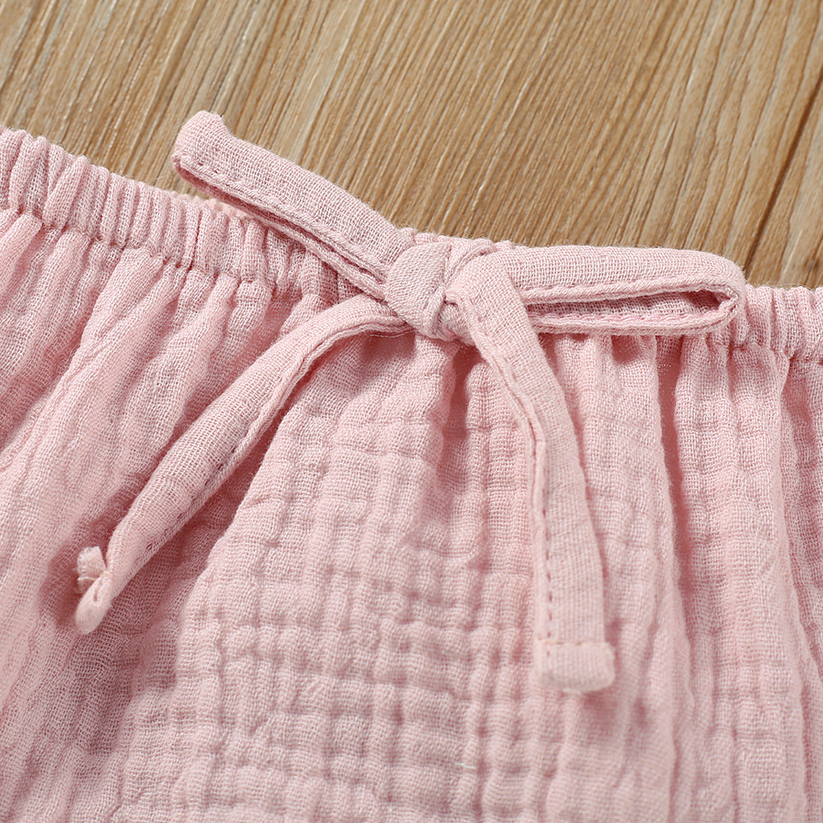 Girls' Solid Color Sling Top Hot Pants Suit
