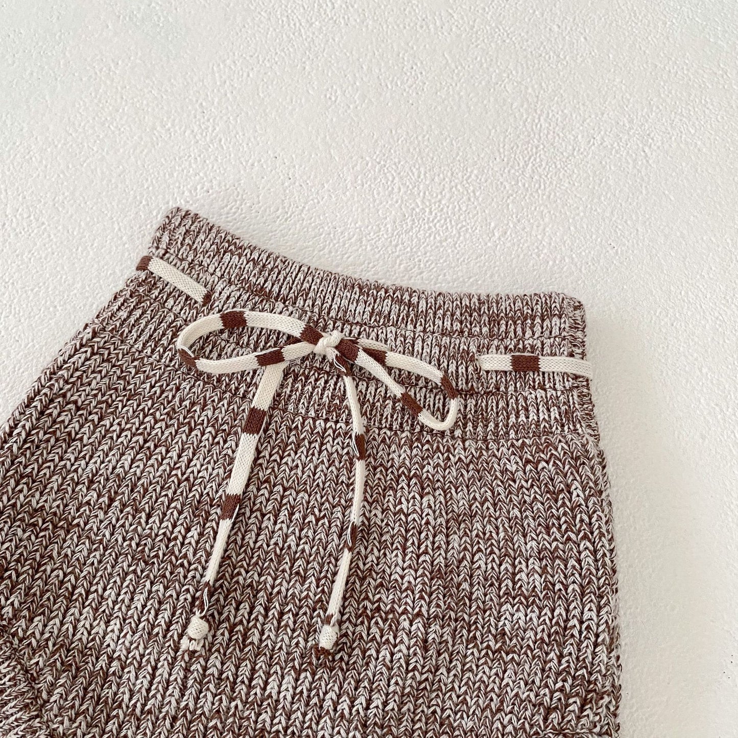 Mixed Color Thick Needle Pullover Pants Pullover Fur Ball Knitted Hat 3-Piece Set
