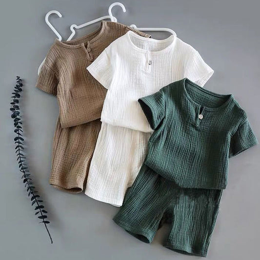 Boy And Girl Baby Short-Sleeved Summer Suit