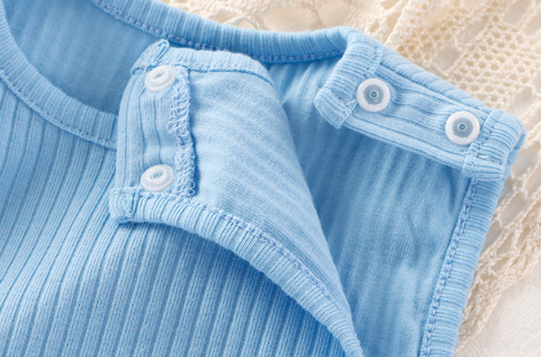 Baby Solid Color Breathable Cotton Jumpsuits