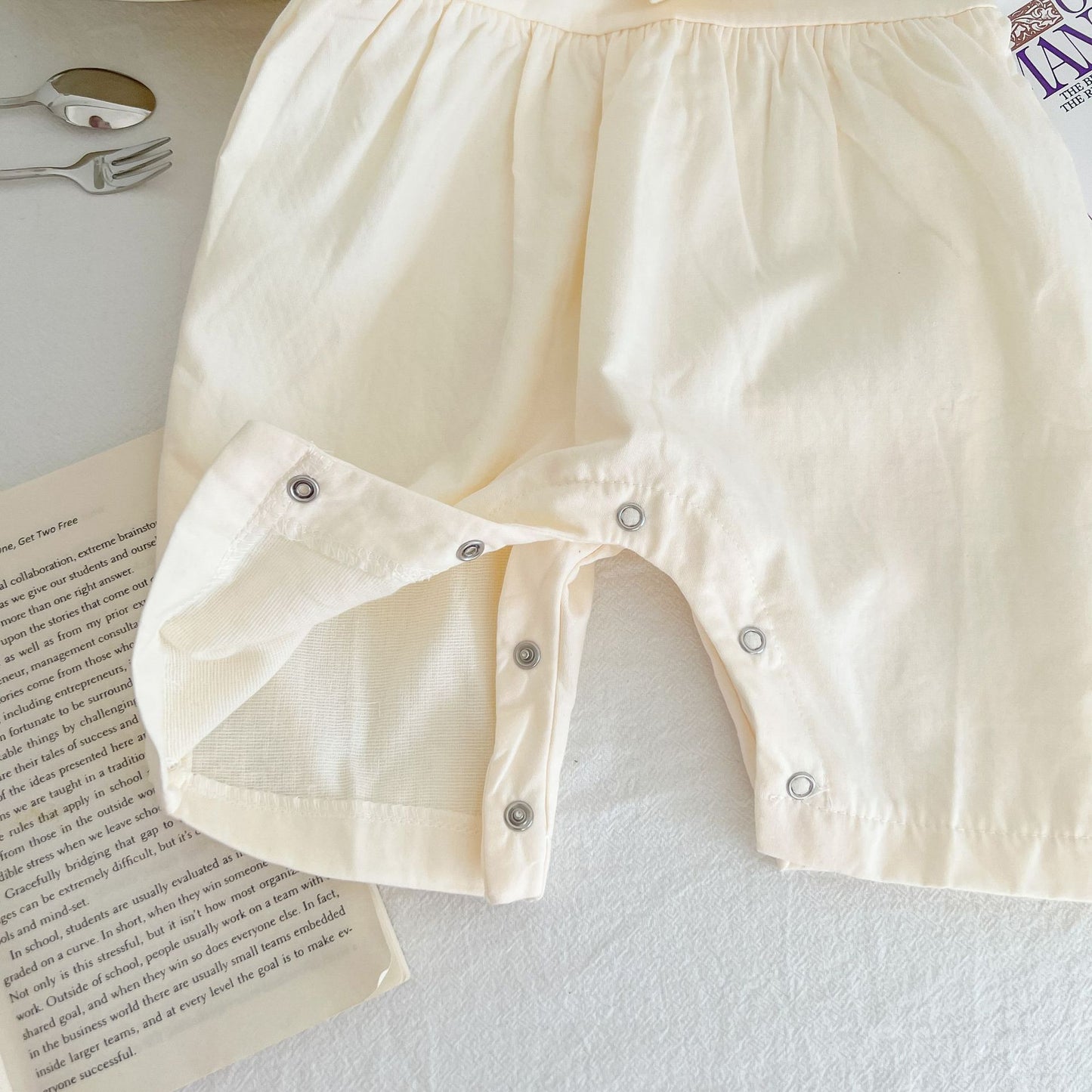 Baby Girl's Loose Adjustable Suspender Romper